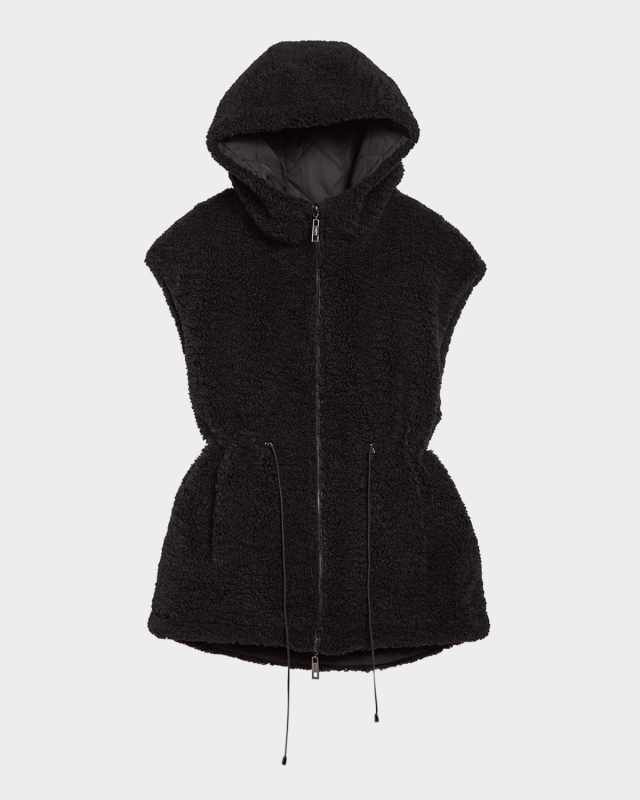 The Nell Hooded Quilted Sherpa Vest